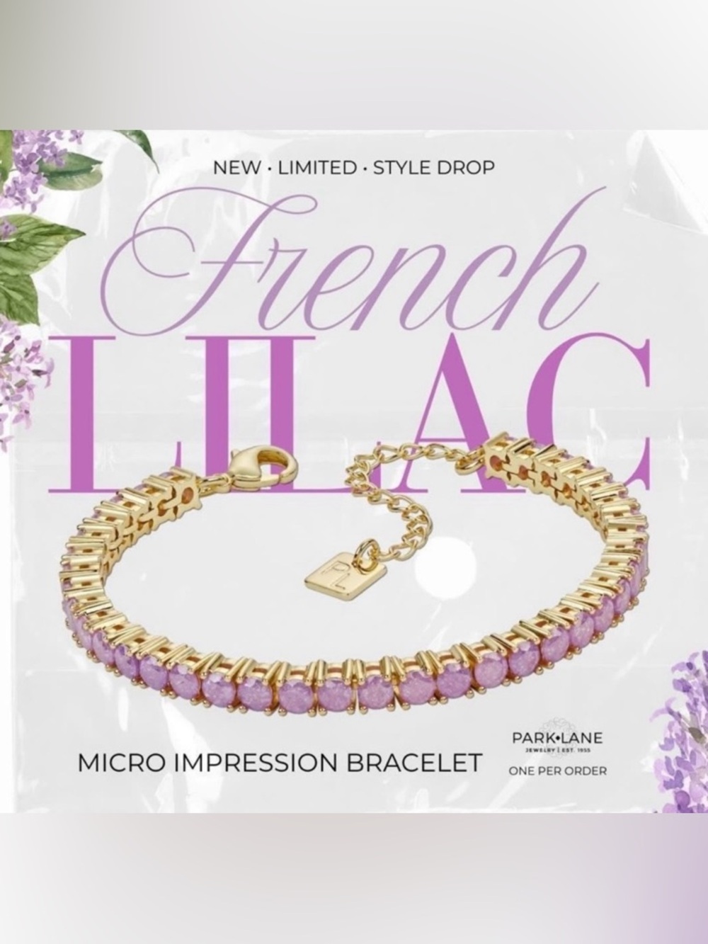 Park Lane “French Lilac” Micro Impression Bracelet! BNIB!! Limited Edition!!